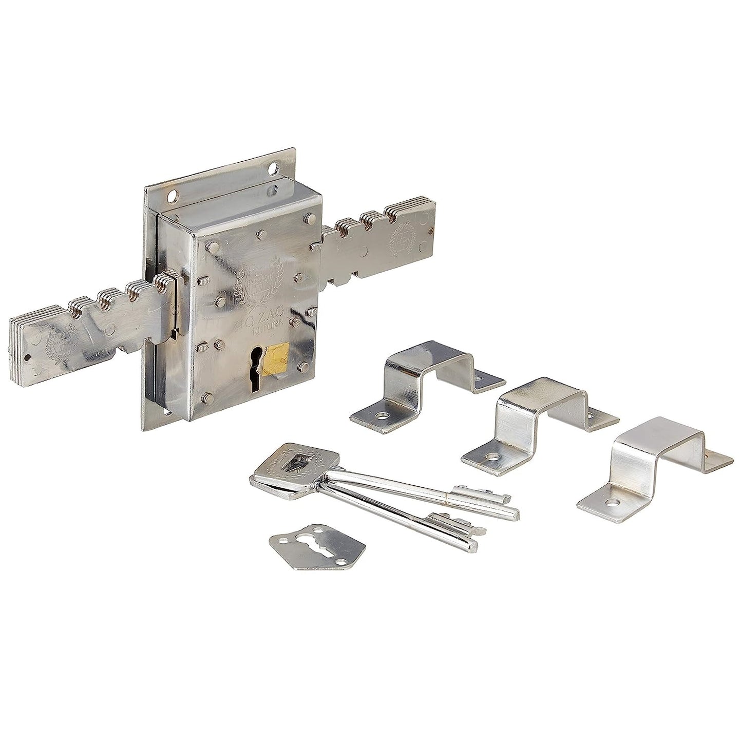 Harrison (C-0579) Zig Zag 10 Turn Godown Lock For Double Door - 2 Keys