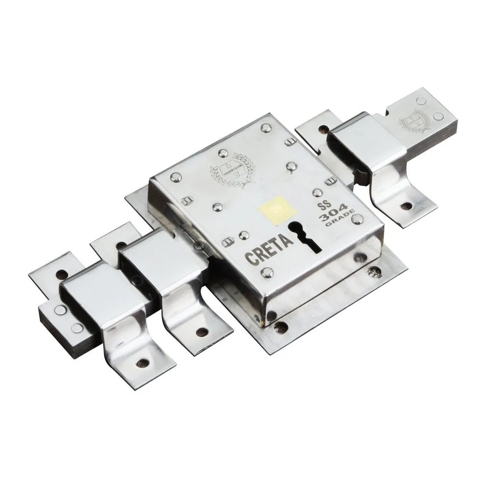 Harrison (C-0647) Creta 10 Turn SS304GR Godown Lock For Double Door - 2 Keys