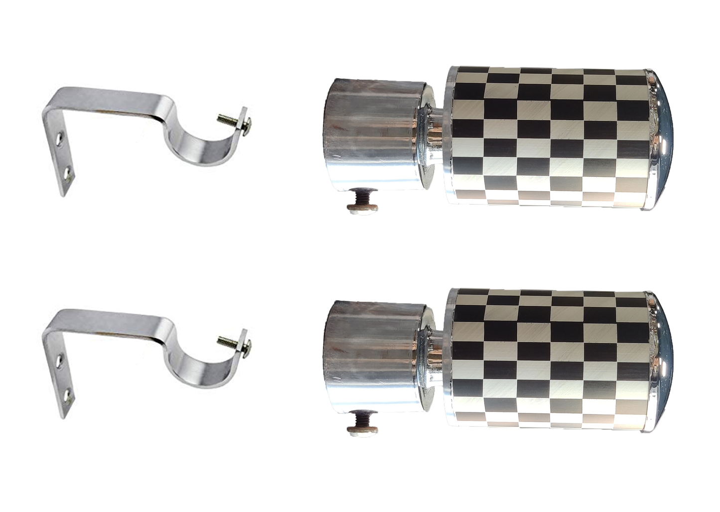 Aranze DSCB_4_75mm 3 inch Curtain Bracket With Support For 1 inch Rod, Black and Silver Finish