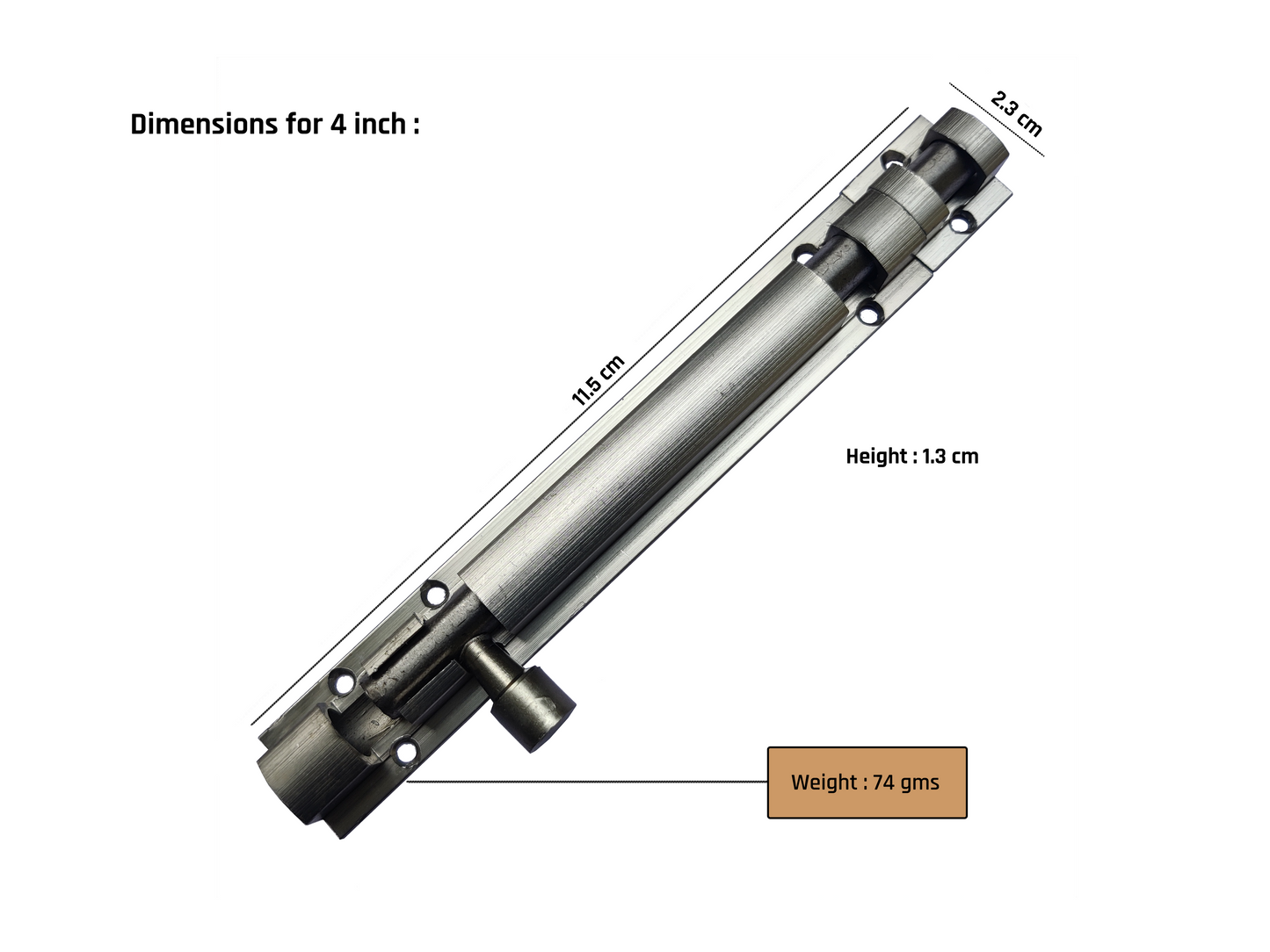 Aranze DSTB_9 Tower Bolt For Doors And Windows, Stainless Steel Matt Finish