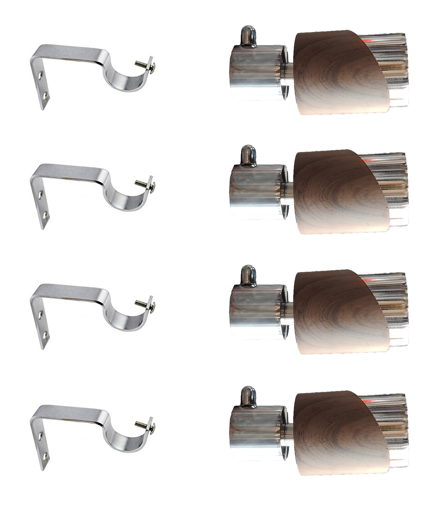 Aranze DSCB_7_75mm 3 inch Curtain Bracket With Support For 1 inch Rod, Wood S.S. Finish
