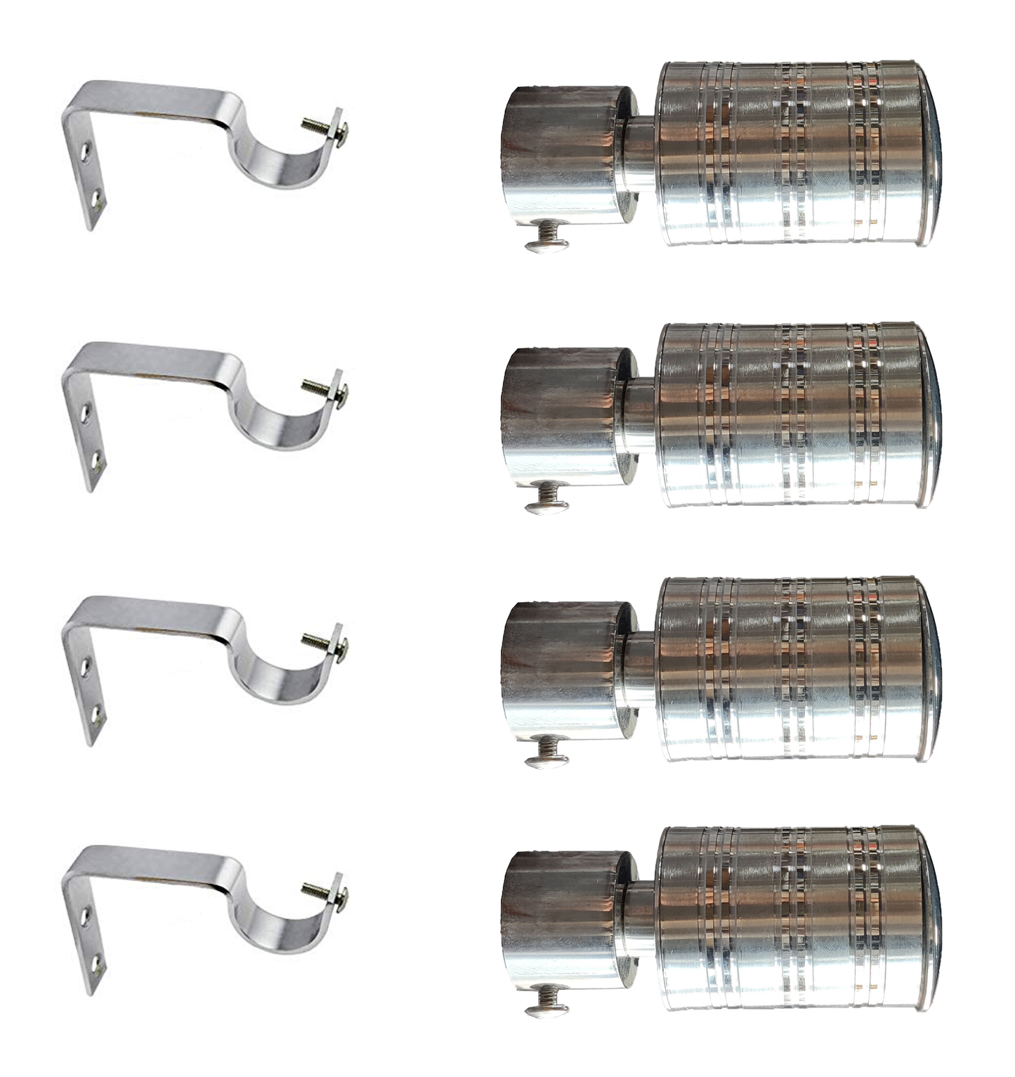 Aranze DSCB_11_75mm 3 inch Curtain Bracket With Support For 1 inch Rod, Silver Finish