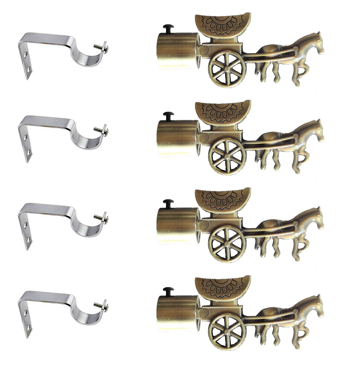 Aranze DSCB_2_150mm 6 inch Curtain Bracket With Support For 1 inch Rod, Antique Finish