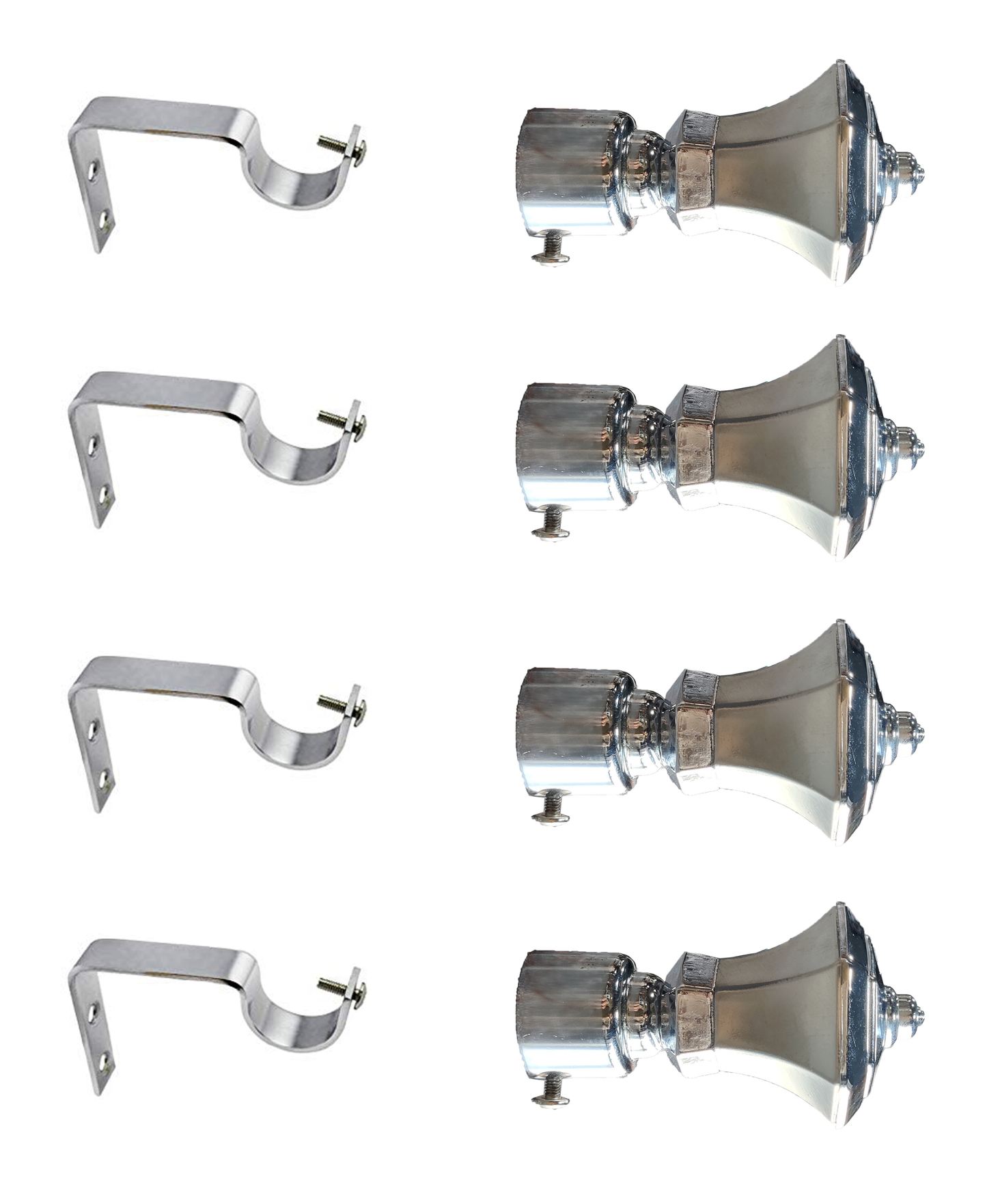 Aranze DSCB_3_100mm 4 inch Curtain Bracket With Support For 1 inch Rod, Stainless Steel Finish