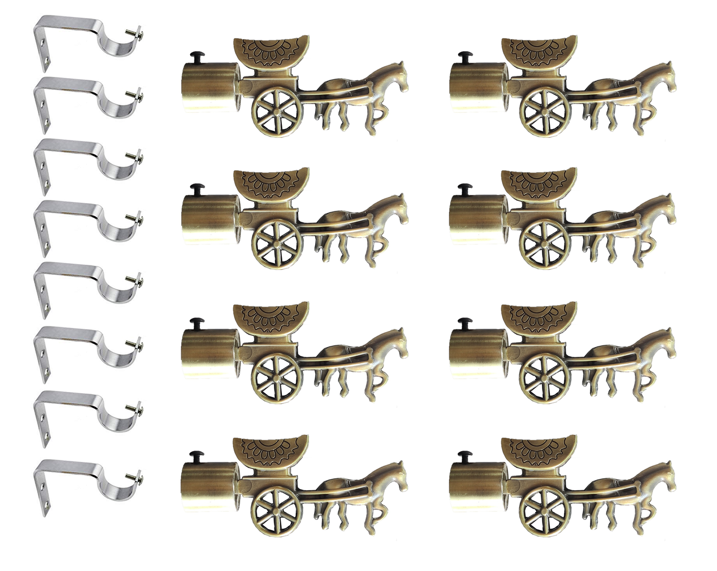Aranze DSCB_2_150mm 6 inch Curtain Bracket With Support For 1 inch Rod, Antique Finish