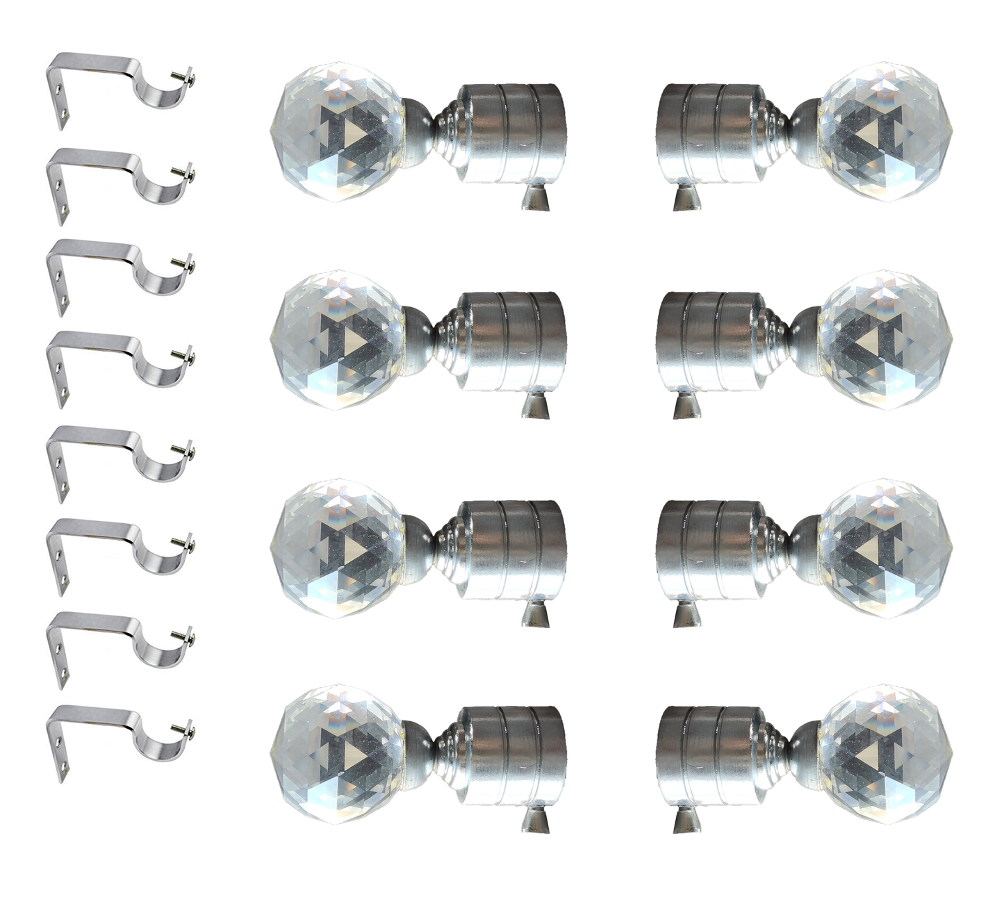 Aranze DSCB_9_100mm 4 inch Curtain Bracket With Support For 1 inch Rod, Silver Finish