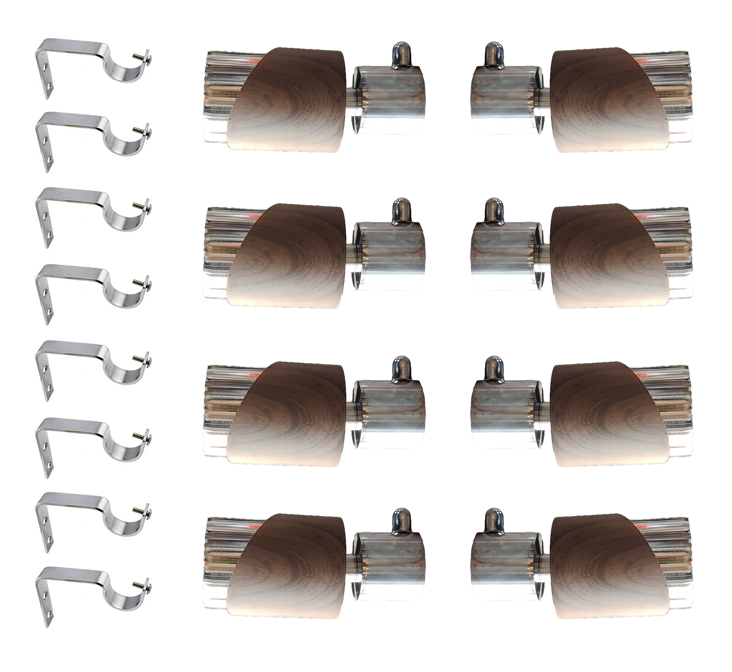 Aranze DSCB_7_75mm 3 inch Curtain Bracket With Support For 1 inch Rod, Wood S.S. Finish