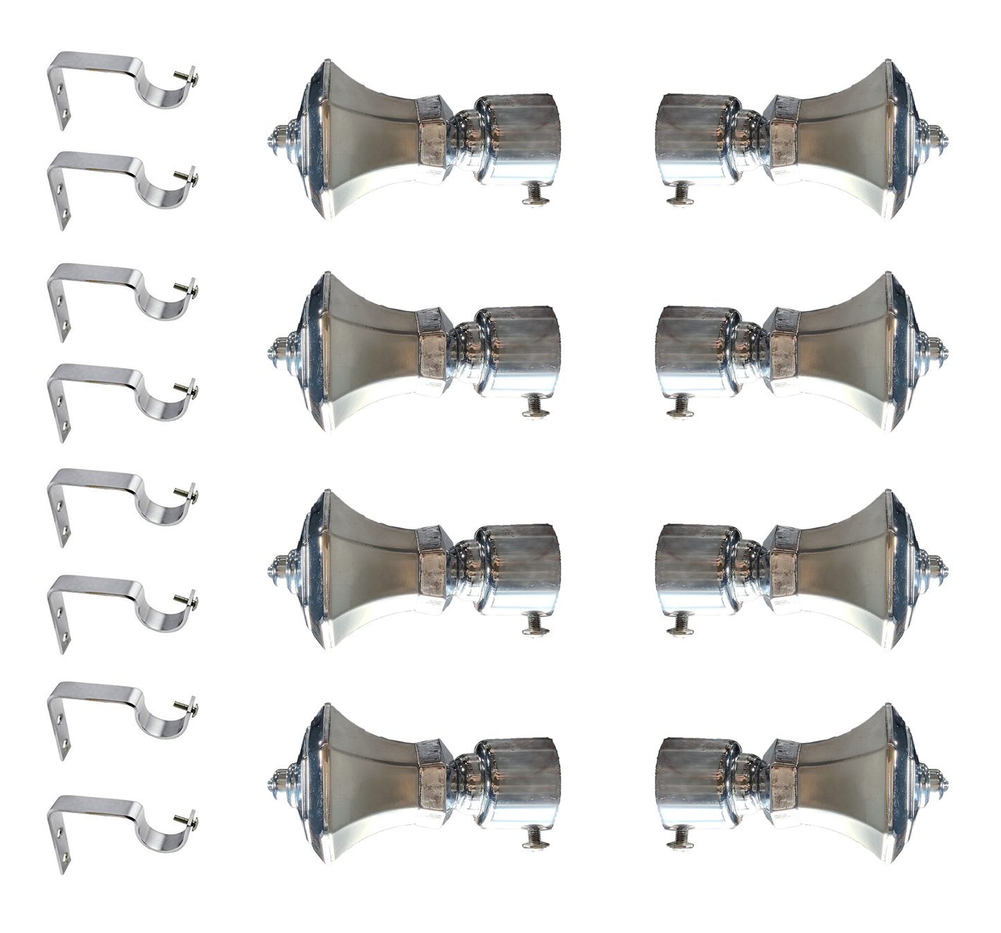 Aranze DSCB_3_100mm 4 inch Curtain Bracket With Support For 1 inch Rod, Stainless Steel Finish