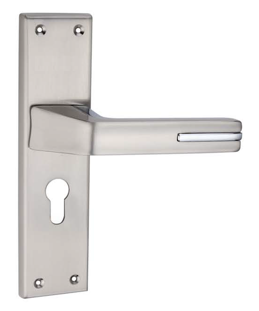Aranze 8 inch Heavy Duty Mortise Door Lock Set for Home/Hotels/Office, Finish : Silver Matt Chrome, (With 3 Keys)