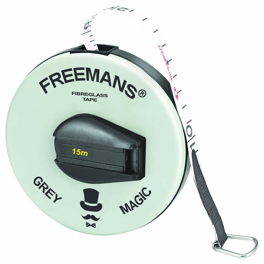 Freemans FM15 Fiberglass Grey Magic Measuring Tape - 15m