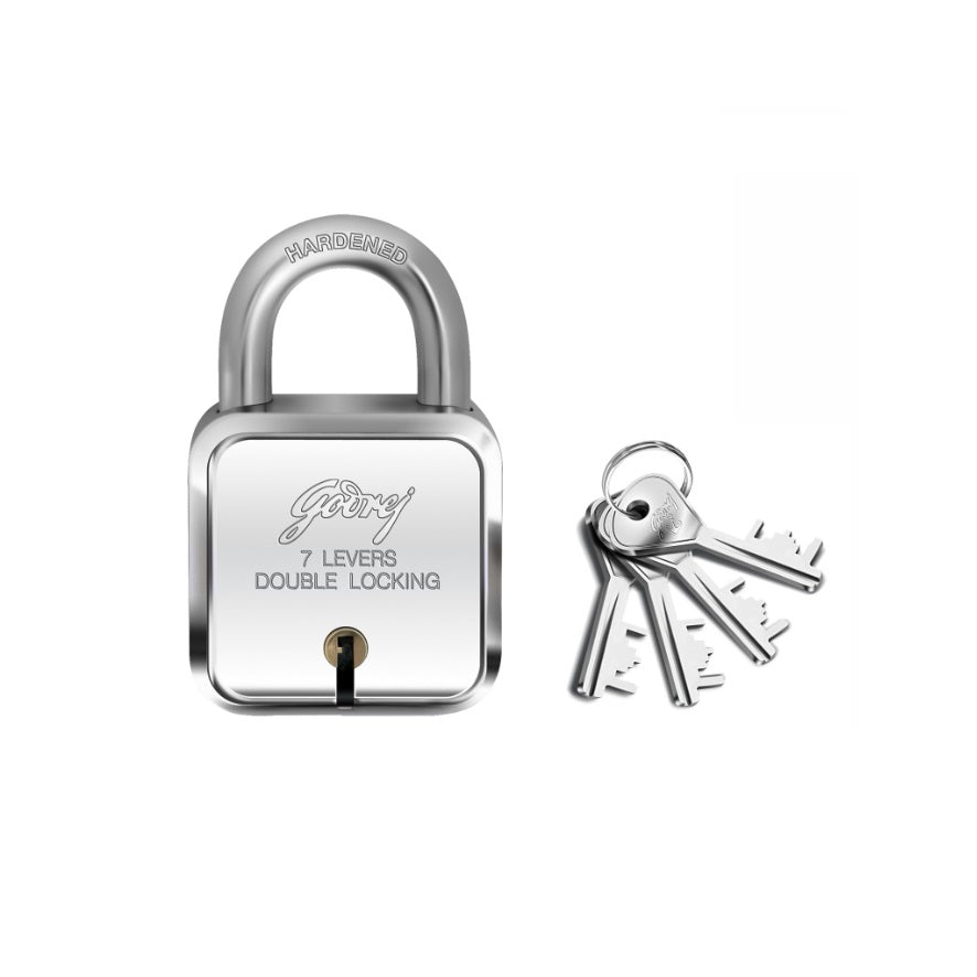 Godrej (C-8153) 60mm 7 Levers Square Padlock - 4 Keys