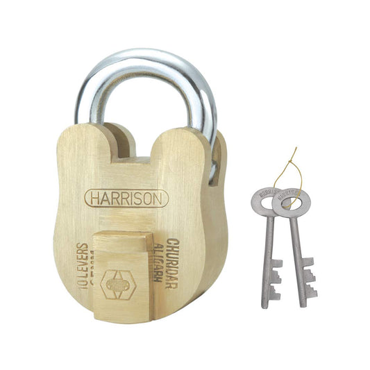 Harrison (C-0269) 65mm Churidar Premium Brass Square Padlock - 2 Keys