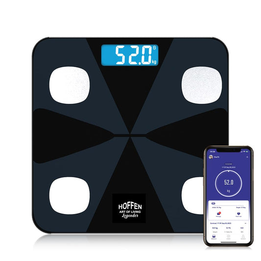 Hoffen Bluetooth BMI, BMR Digital Personal Weighing Scale, Free Bluetooth Mobile App