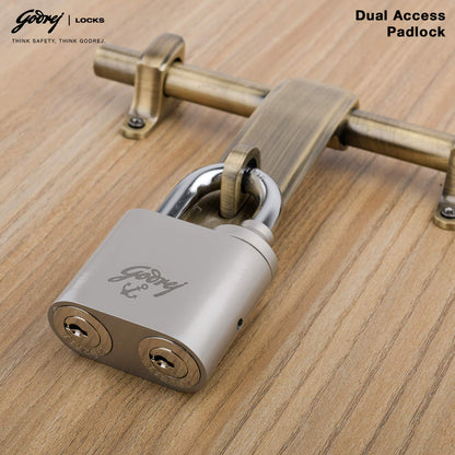 Godrej (C-7395) Dual Access Padlock (2 MK 2 CK) Premium Padlock - 4 Keys