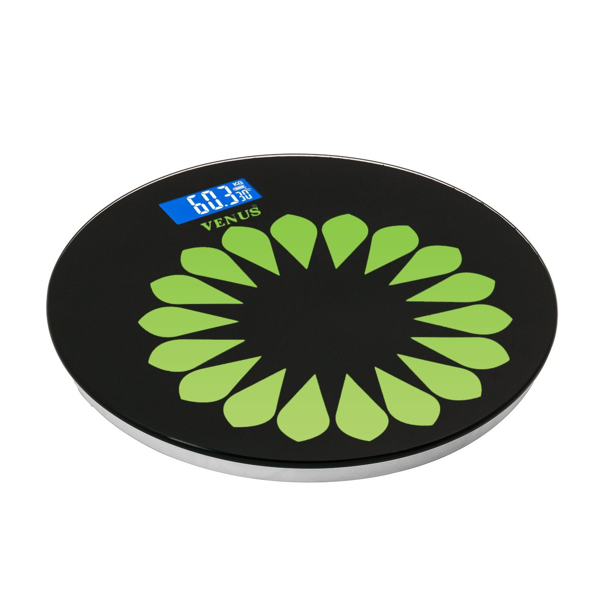 Venus Black Round Digital Personal Weighing Scale