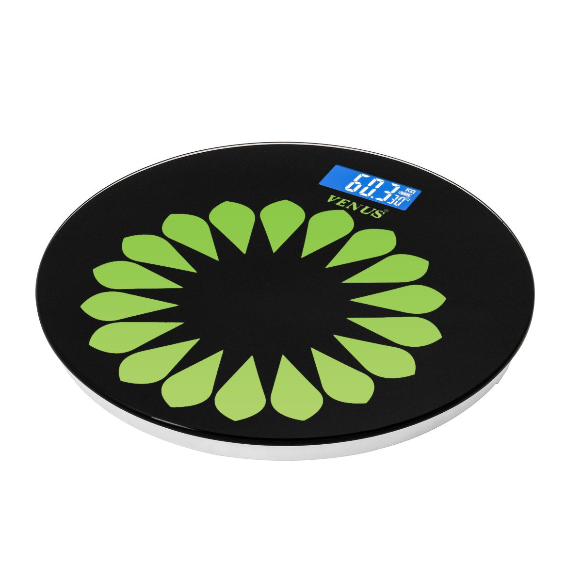 Venus Black Round Digital Personal Weighing Scale