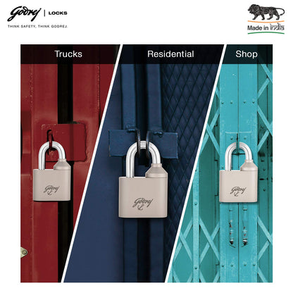 Godrej (C-7395) Dual Access Padlock (2 MK 2 CK) Premium Padlock - 4 Keys