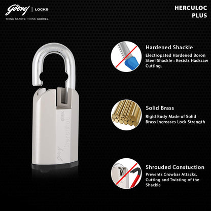 Godrej (C-5485) Herculoc Plus 3KS Premium Padlock - 4 Keys