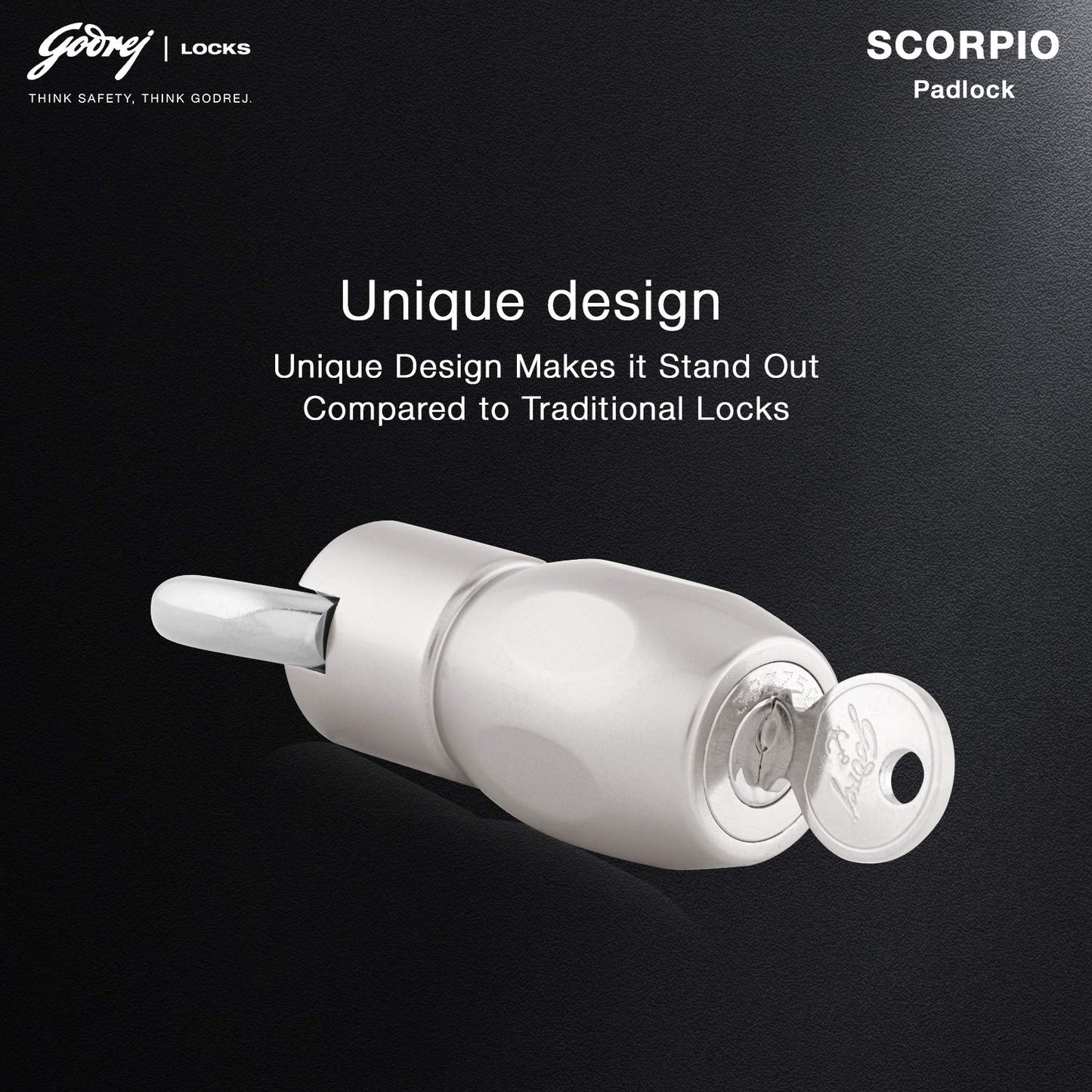 Godrej (C-7394) Scorpio Premium Padlock - 3 Keys