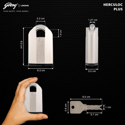 Godrej (C-5485) Herculoc Plus 3KS Premium Padlock - 4 Keys