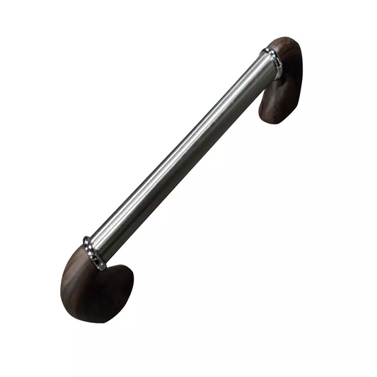 Aranze DS_22 Cabinet Pull Handle, Pack of 1, Stainless Steel and Peak Wood Finish