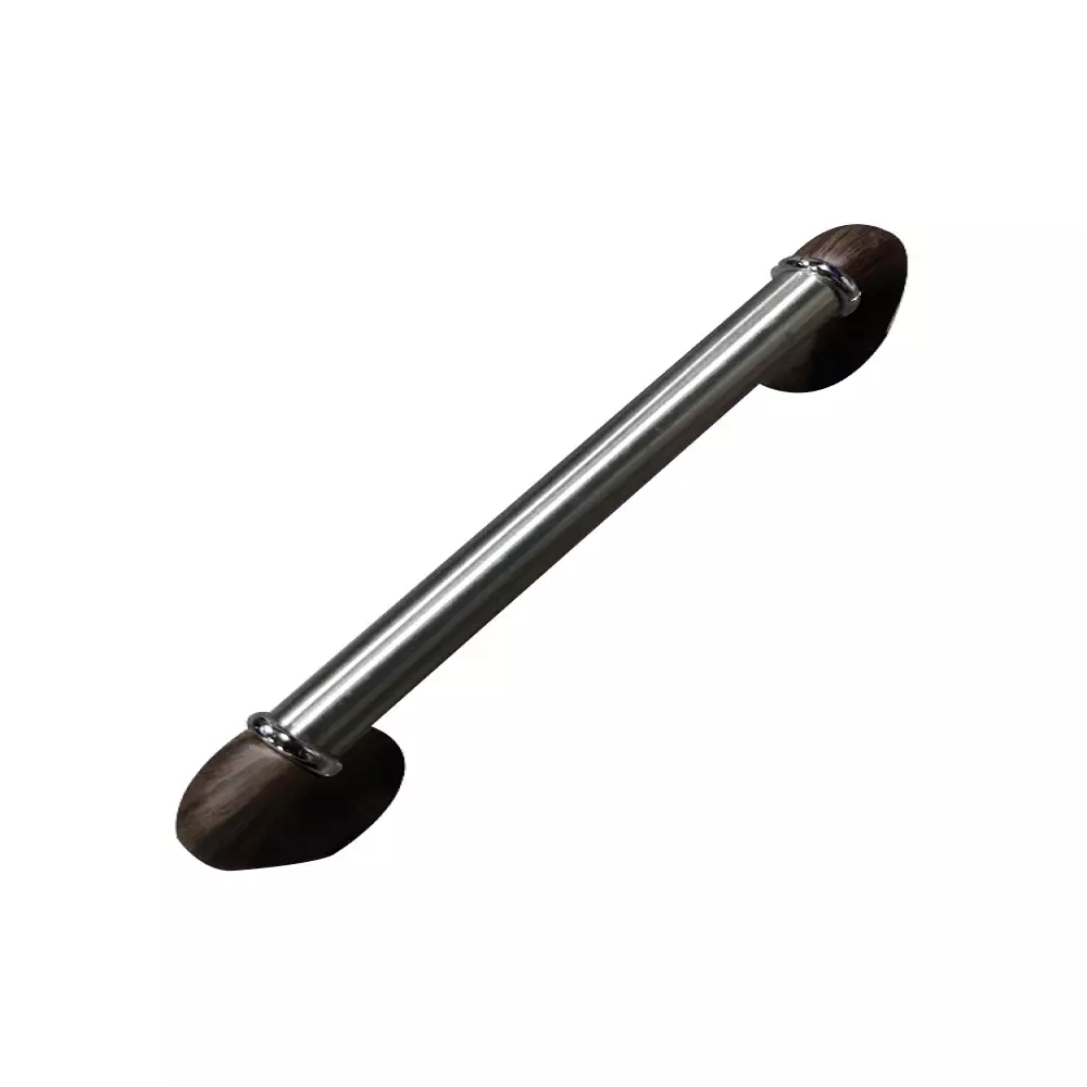 Aranze DS_22 Cabinet Pull Handle, Pack of 1, Stainless Steel and Peak Wood Finish
